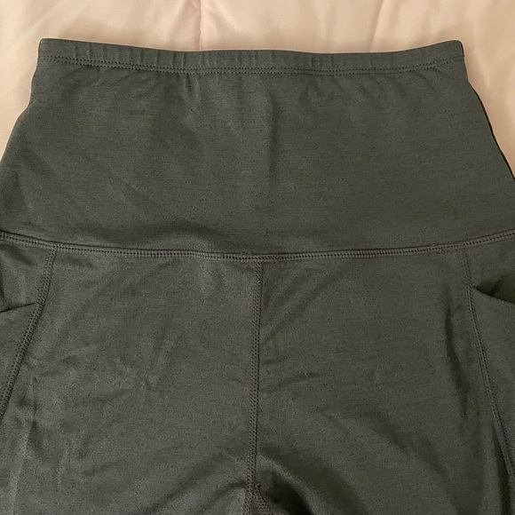 Sports Wear gray high waist full length two side pockets leggings S athletic - Picture 8 of 12